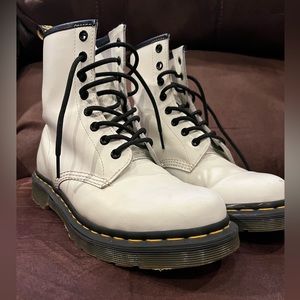 White Lace Up Dr. Martins Ladies Size 8